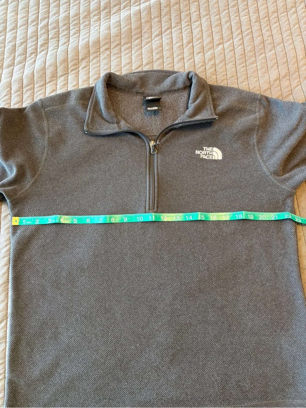 The North Face Mens 1/4‎ Zip Sweater Fleece Pullover Charcoal Gray Size L